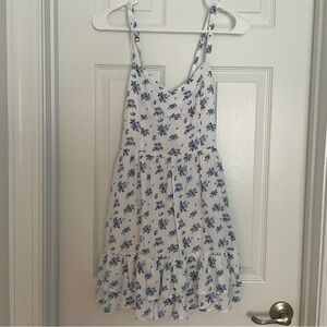 Hollister White and Blue Floral Sundress XSmall